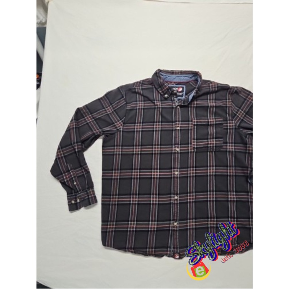 CANADA WEATHER GEAR HERITAGE FLANNEL‎ SHIRT MEN'S XL BLACK & GRAY PLAID